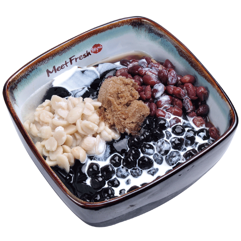 Icy Grass Jelly Combo A - Red Beans, Peanuts, Boba