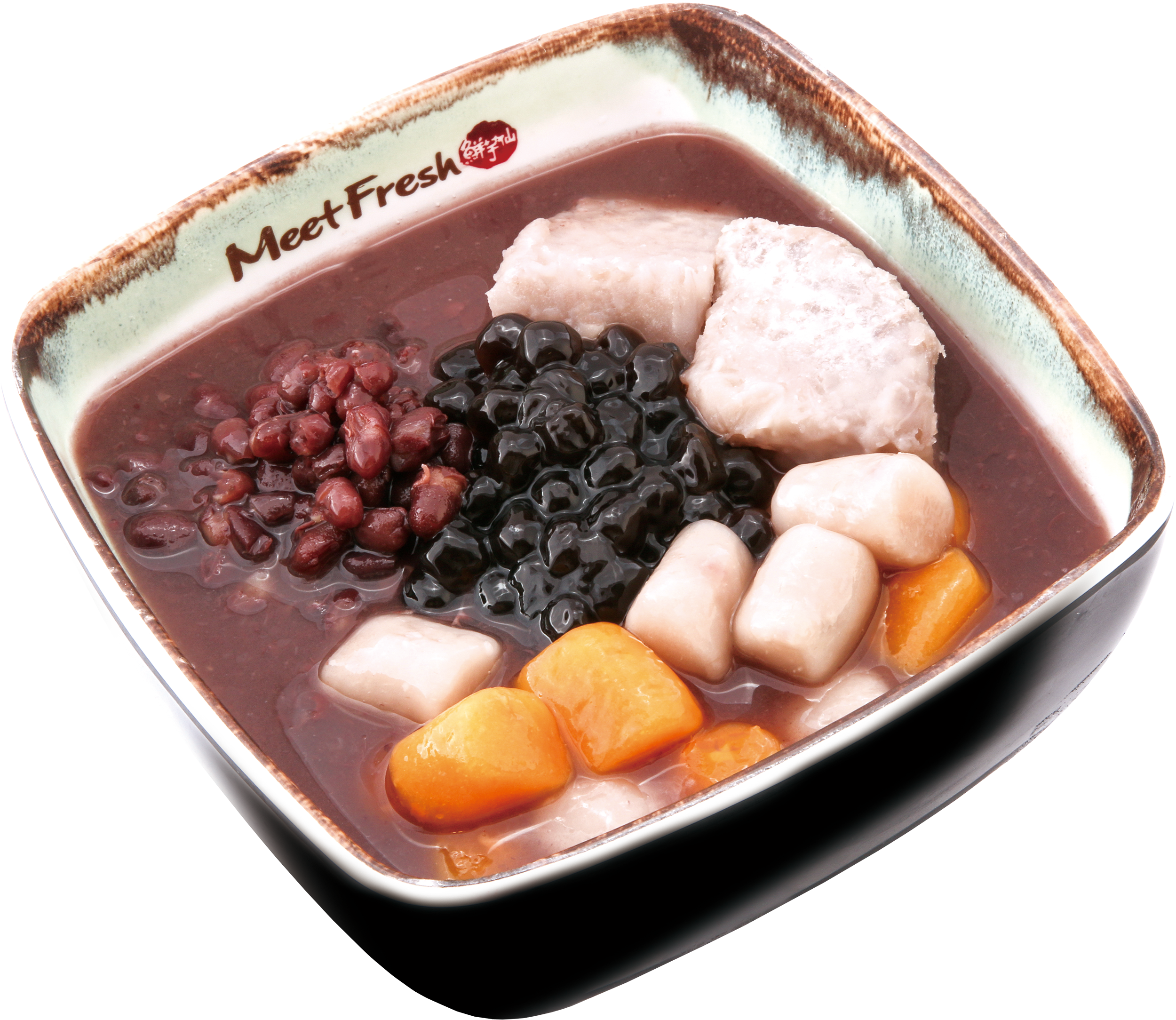 Hot Red Bean Soup Combo B - Taro, Red Beans, Boba, Taro Balls, Hot Red Bean Soup