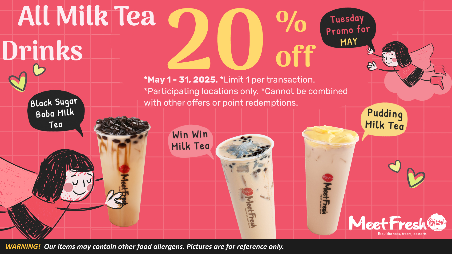 Tues Deal May 20% Off All Milk Teas